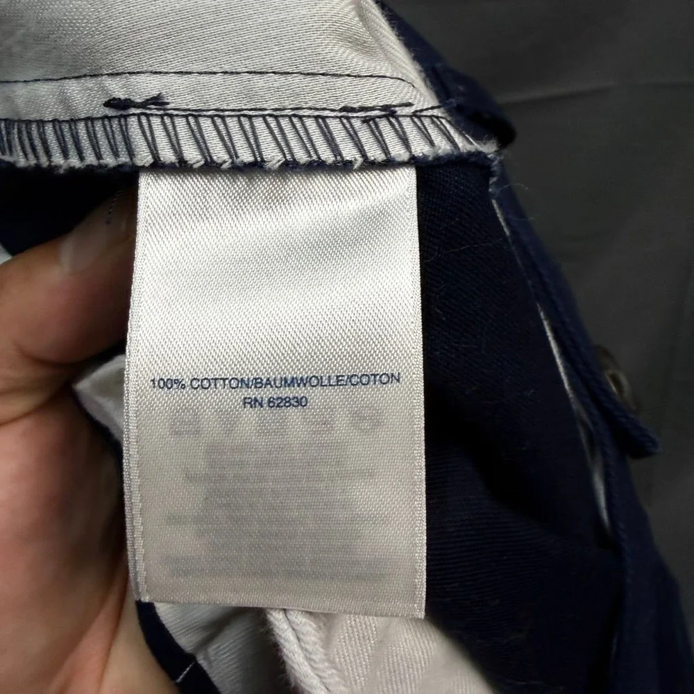 Lands' End Chino Pants Traditional Fit Mens 38 Navy Blue Cotton Casual Pre-owned